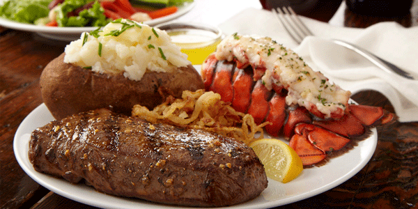 Now through Sunday enjoy a free lobster tail with each steak or prime rib entree purchase.